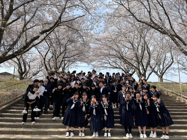 桜の階段での準備写真